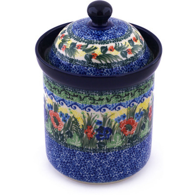Polish Pottery Canister 8&quot; Delightful Canon UNIKAT