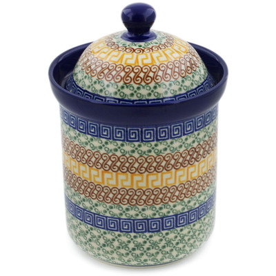 Polish Pottery Canister 8&quot; Grecian Sea