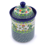 Polish Pottery Canister 8&quot; Hidden Pansy UNIKAT