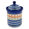 Polish Pottery Canister 8&quot; Peach Spring Daisy