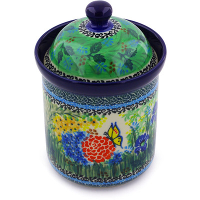 Polish Pottery Canister 8&quot; Spring Garden UNIKAT