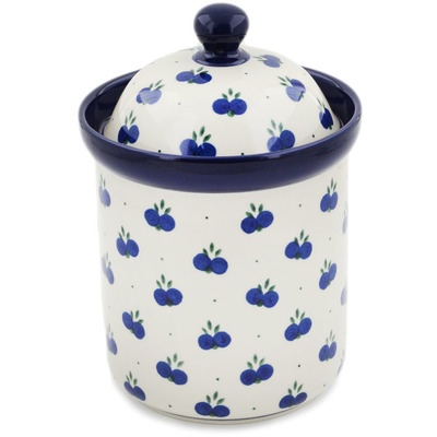 Polish Pottery Canister 8&quot; Wild Blueberry