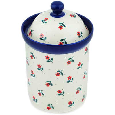 Polish Pottery Canister 9&quot; Auntie Em Scarlet