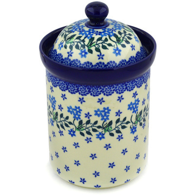 Polish Pottery Canister 9&quot; Circle Of Delicacy