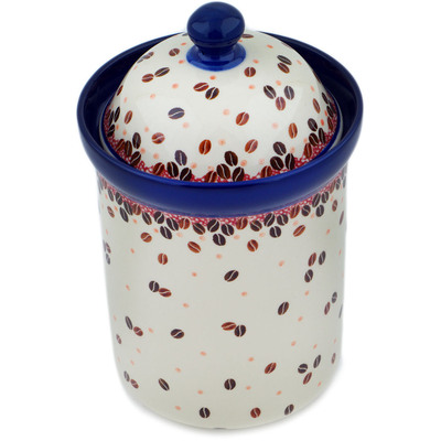 Polish Pottery Canister 9&quot; Coffee Bean