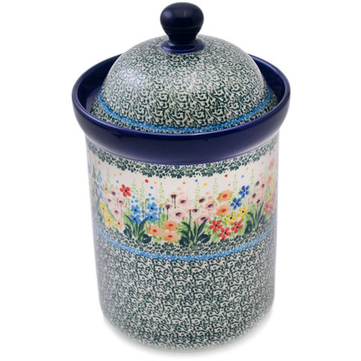 Polish Pottery Canister 9&quot; Colors Of The Wind UNIKAT