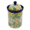 Polish Pottery Canister 9&quot; Country Sunflower UNIKAT