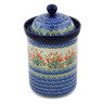 Polish Pottery Canister 9&quot; Crimson Bells