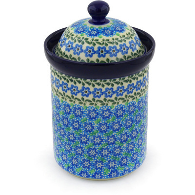 Polish Pottery Canister 9&quot; Flower Power