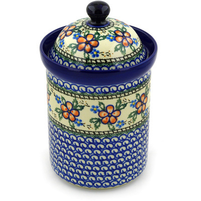 Polish Pottery Canister 9&quot; Lancaster Rose