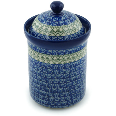 Polish Pottery Canister 9&quot; Lovely Heart