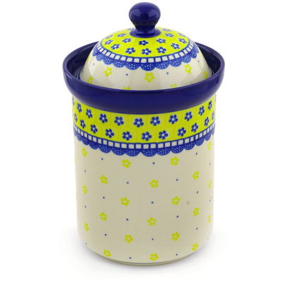 Polish Pottery Canister 9&quot; Sunshine Daisies