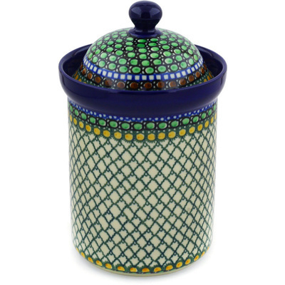Polish Pottery Canister 9&quot; Tranquility UNIKAT