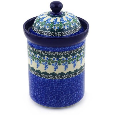 Polish Pottery Canister 9&quot; Wisteria