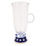Polish Pottery Cappuccino Glass 10 oz Peacock Eyes