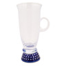 Polish Pottery Cappuccino Glass 10 oz Tiny Peacock Eyes UNIKAT