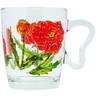 Glass Cappuccino Glass 11 oz Frosty Poppies