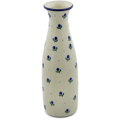 Polish Pottery Carafe 29 oz Blue Buds