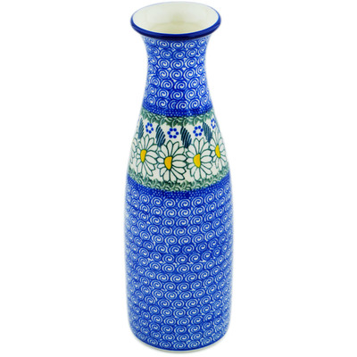 Polish Pottery Carafe 29 oz Crazy Daisy