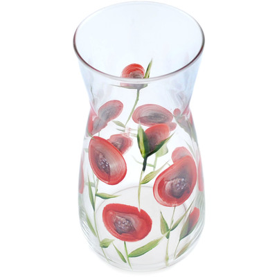 Glass Carafe 34 oz Poppies