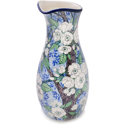 Polish Pottery Carafe 5 Cup Blue Forest UNIKAT