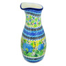 Polish Pottery Carafe 5 Cup Blue Hydrangea UNIKAT