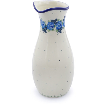 Polish Pottery Carafe 5 Cup Blue Rose