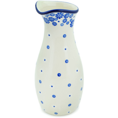 Polish Pottery Carafe 5 Cup Cobalt Lace