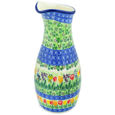 Polish Pottery Carafe 5 Cup Crane In Tulip Splendor UNIKAT