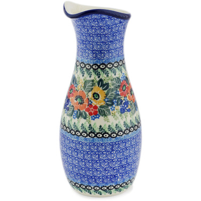 Polish Pottery Carafe 5 Cup Iris Meadow UNIKAT