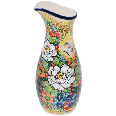 Polish Pottery Carafe 5 Cup Jard&iacute;n De Mariposa UNIKAT