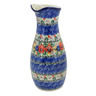 Polish Pottery Carafe 5 Cup Pansy Garden UNIKAT