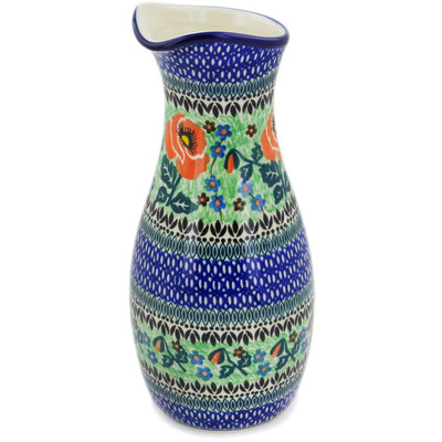 Polish Pottery Carafe 5 Cup Playful Poppy UNIKAT