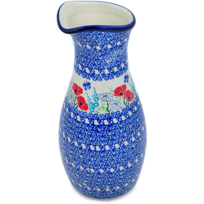 Polish Pottery Carafe 5 Cup Poppy Happiness