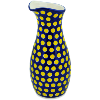 Polish Pottery Carafe 5 Cup Yellow Dots