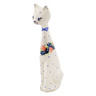 Polish Pottery Cat Figurine 10&quot; California Poppies