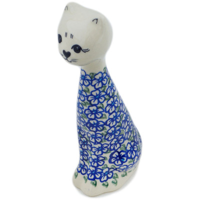 Polish Pottery Cat Figurine 10&quot; Fields Of Glory