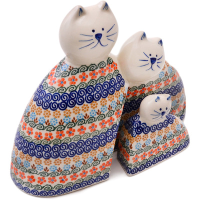 Polish Pottery Cat Figurine 10&quot; Good Days UNIKAT