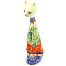 Polish Pottery Cat Figurine 10&quot; Happiness UNIKAT