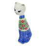 Polish Pottery Cat Figurine 10&quot; Midsummer Bloom