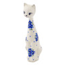 Polish Pottery Cat Figurine 10&quot; Poppy Triad