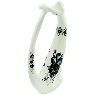 Faience Cat Figurine 11&quot; Black