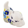 Polish Pottery Cat Figurine 2&quot; Bold Poppies UNIKAT