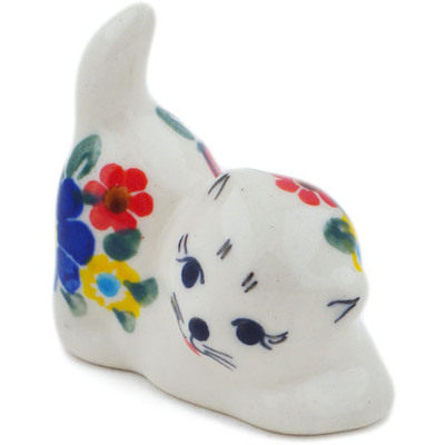 Polish Pottery Cat Figurine 2&quot; Bold Sights UNIKAT