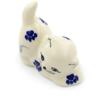 Polish Pottery Cat Figurine 2&quot; Boo Boo Kitty Paws
