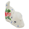 Polish Pottery Cat Figurine 2&quot; Hibiscus Splendor