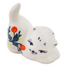 Polish Pottery Cat Figurine 2&quot; Pastel Spring Wreath