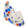 Polish Pottery Cat Figurine 2&quot; Polka Dot Frenzy