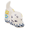 Polish Pottery Cat Figurine 2&quot; Spring Flower Ring