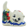 Polish Pottery Cat Figurine 2&quot; Spring  Garden Berries UNIKAT